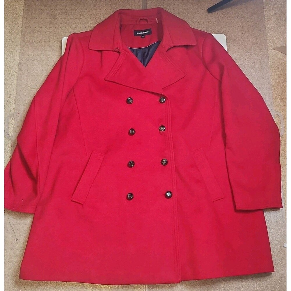 Black Rivet Women's Red Peacoat Size 3X Polyester Blend